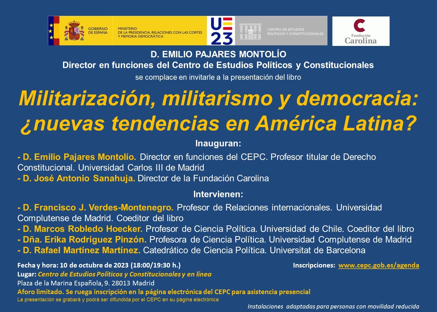Presentación del libro "Militarización, militarismo y democracia: ¿nuevas tendencias en América Latina?"