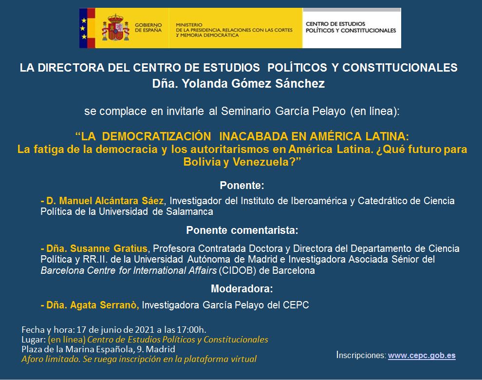 LA DEMOCRATIZACIÓN INACABADA EN AMÉRICA LATINA: La fatiga de la democracia y los autoritarismos en América Latina