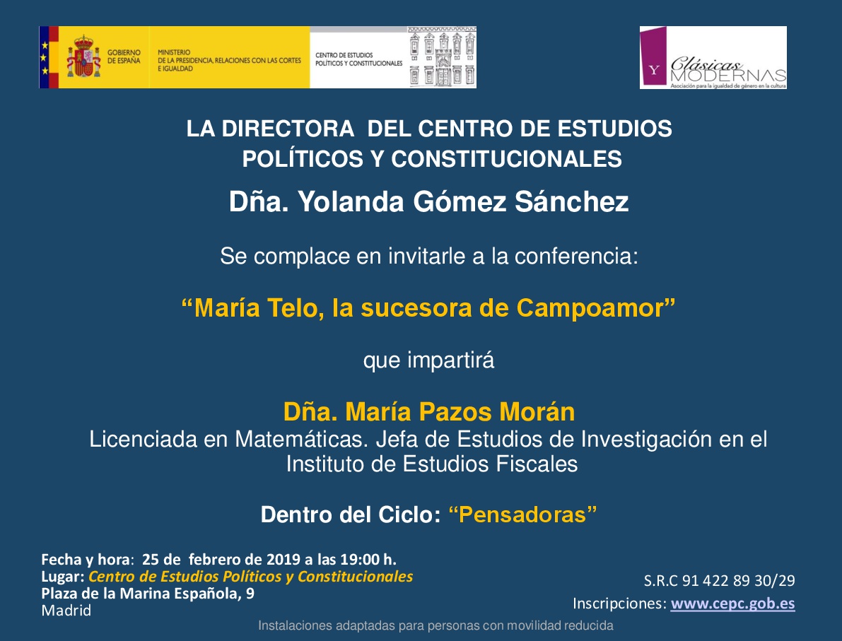 Conferencia: “María Telo, la sucesora de Campoamor”