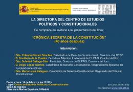 Presentación del libro: CRÓNICA SECRETA DE LA CONSTITUCIÓN