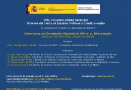 Presentación (semipresencial) del libro: “Comentarios a la Constitución Española de 1931 en su 90 aniversario"